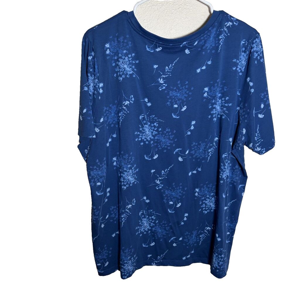 Lands' End T-Shirt Women's 1X Relaxed Fit Short Sleeve V-Neck Casual Printed - Picture 2 of 8
